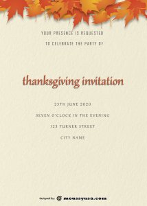 thanksgiving invitation free download psd