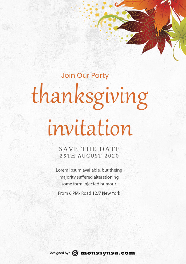 thanksgiving invitation free psd template