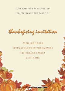 thanksgiving invitation in photoshop free download