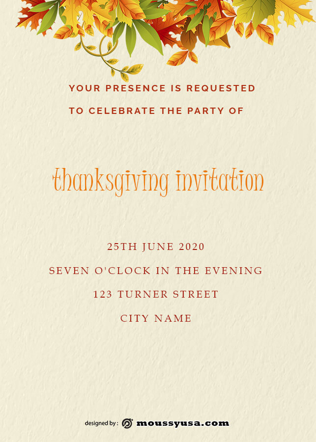 thanksgiving invitation psd template free