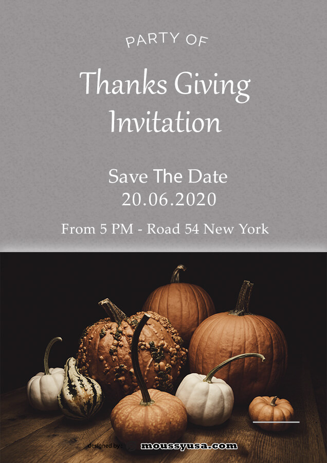 thanksgiving invitation template for photoshop