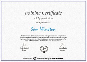 training certificate customizable psd design template