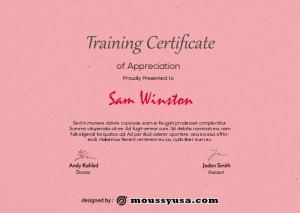training certificate example psd design