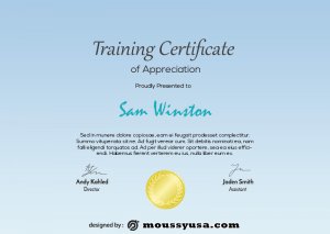 training certificate free download psd