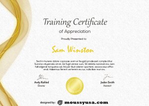 training certificate free psd template