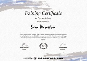 training certificate psd template free