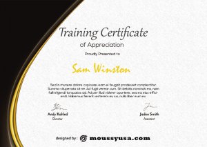 training certificate template free psd