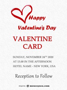 valentine card example psd design