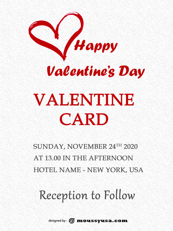 valentine card example psd design