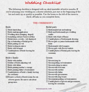 wedding checklist template free word