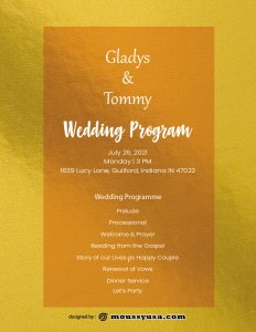 wedding program in photoshop free download