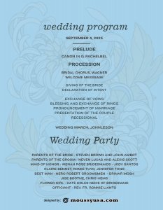 wedding program in psd design