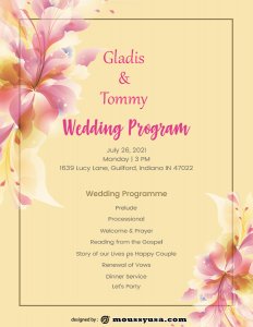 wedding program psd template free