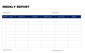 weekly report template in word design