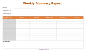 weekly report template in word free download