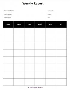 weekly report template template for word
