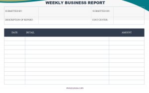 weekly report template template free word