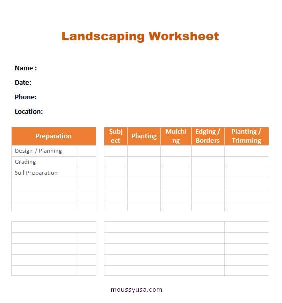 work sheet in word free download