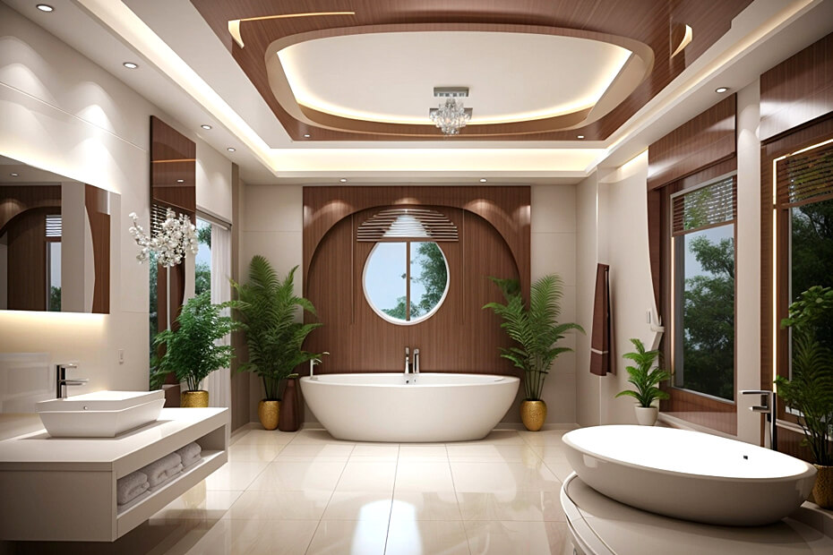 A Splash of Glamour Bathroom Ceiling Elegance