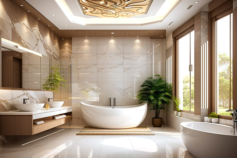Above and Beyond Bathroom False Ceiling Elegance