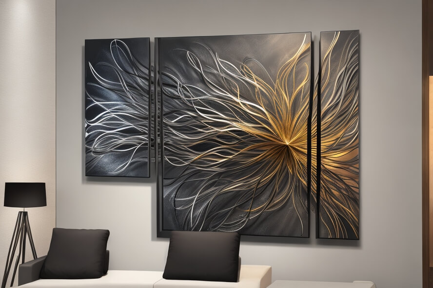 Abstract Metal Wall Art Abstract Metallic Marvel Wall Art