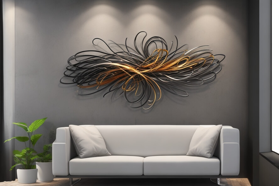 Abstract Metal Wall Art Embossed Elegance Abstract Metal Wall Opus