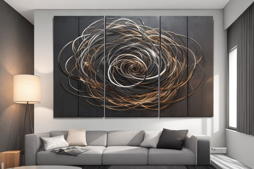 Abstract Metal Wall Art Gleaming Geometry Abstract Metal Wall Elegance