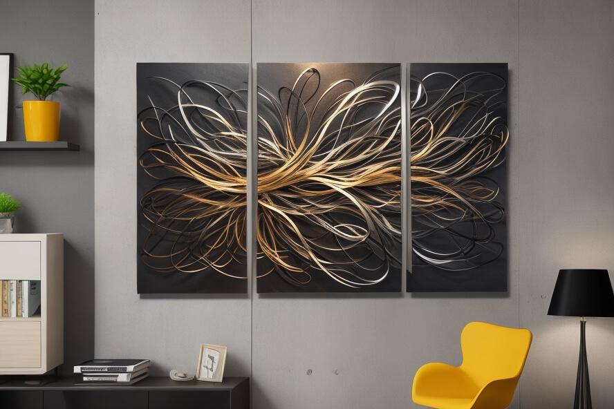 Abstract Metal Wall Art Harmonious Steel Chaos Abstract Wall Chronicles