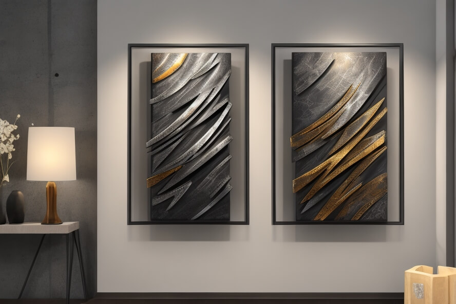 Abstract Metal Wall Art Interwoven Elements Abstract Metal Tapestry