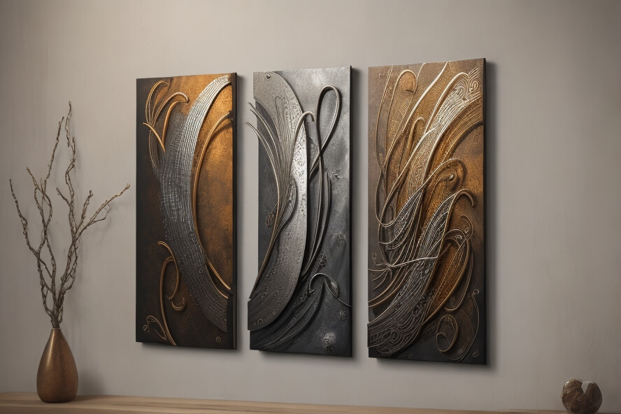 Abstract Metal Wall Art Molten Metal Masterpiece Abstract Wall Saga