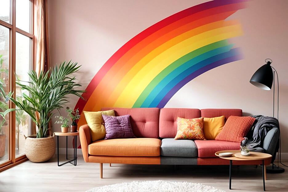Add a Pop of Color with Rainbow Wall Stickers