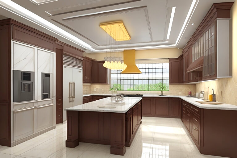 Aesthetic Allure Stylish False Ceilings for Modern Kitchens