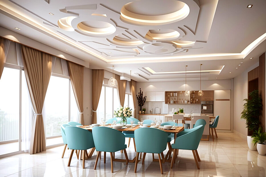 Architectural Wonders Dining Room False Ceiling Marvels