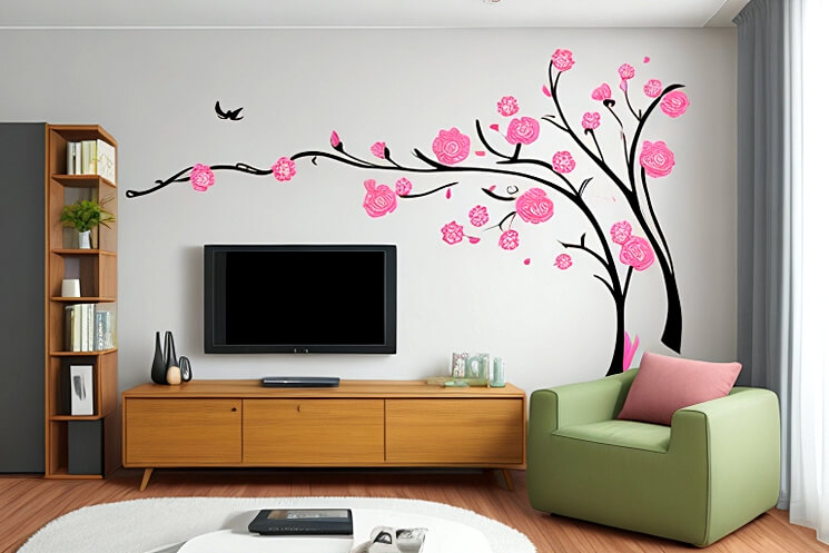 Artistry at Home Living Room Flower Wall Decals