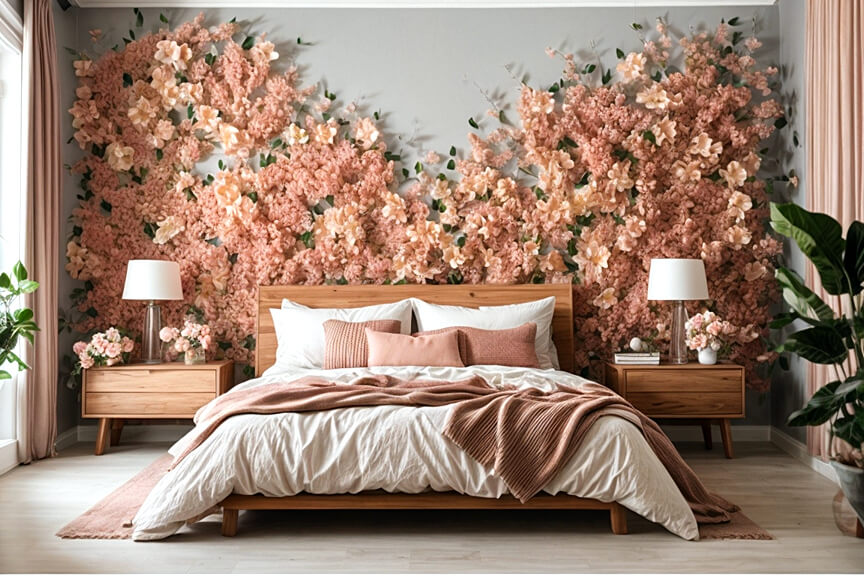 Artistry in Bloom Flower Wall Stickers Adorning Bedrooms