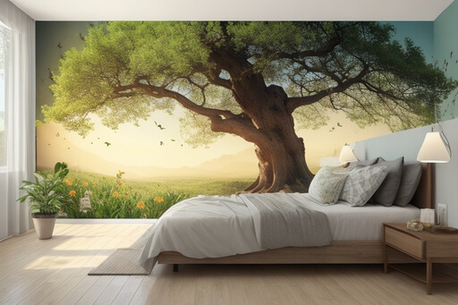 Bedroom Bliss with Tree Wall Murals