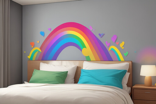 Bedroom Makeover Vibrant Rainbow Wall Sticker Ideas