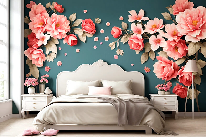 Blooming Dreams Bedroom Magic with Flower Floral Decals