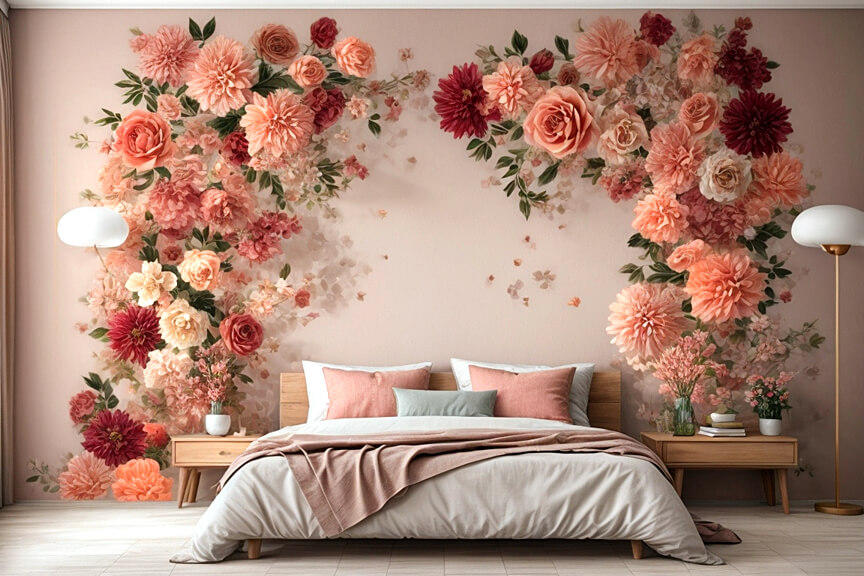 Blooms and Beyond Flower Floral Decals in Bedroom Decor