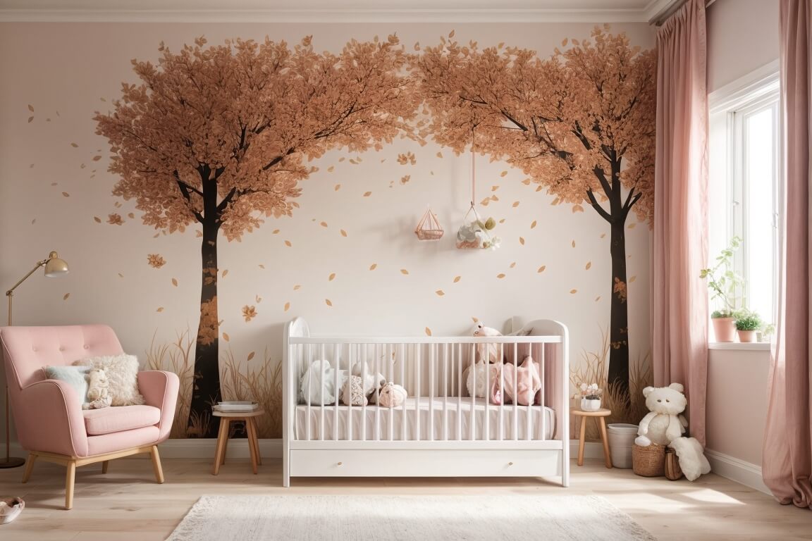 Blossoming Beauty Floral Wall Decals for Nursery Bedrooms