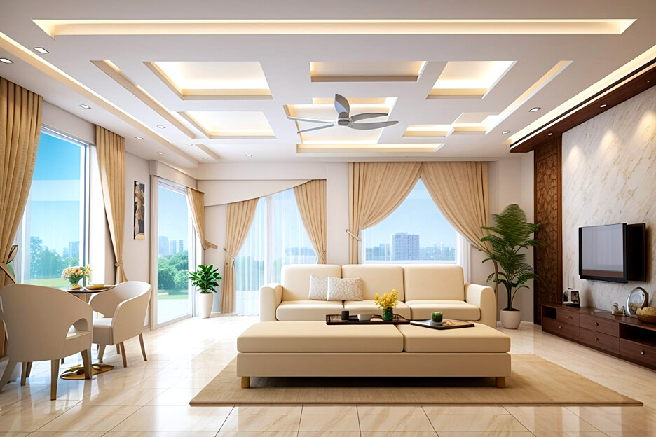 Chic and Streamlined False Ceiling Designs for Halls