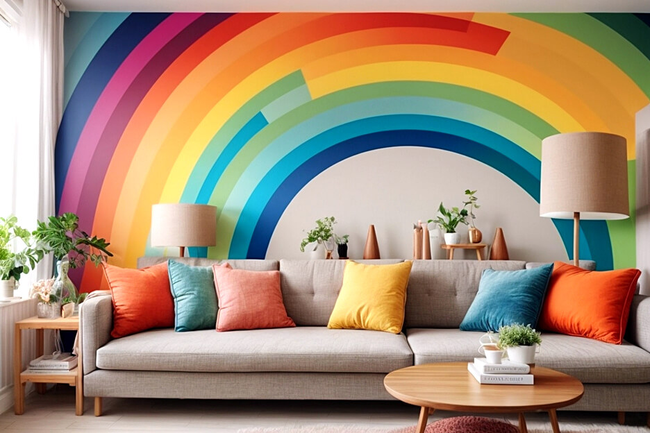 Colorful Living Spaces Rainbow Wall Decor