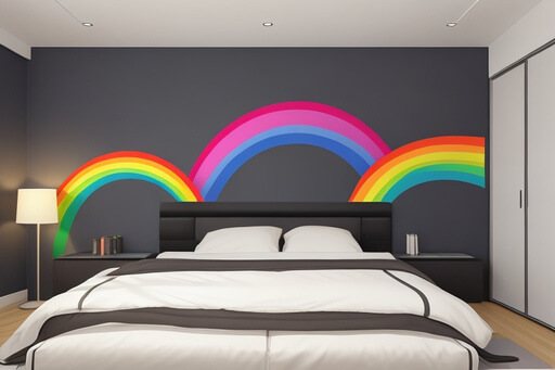 Colourful Rainbow Wall Decals A Splash of Joy in the Bedroom