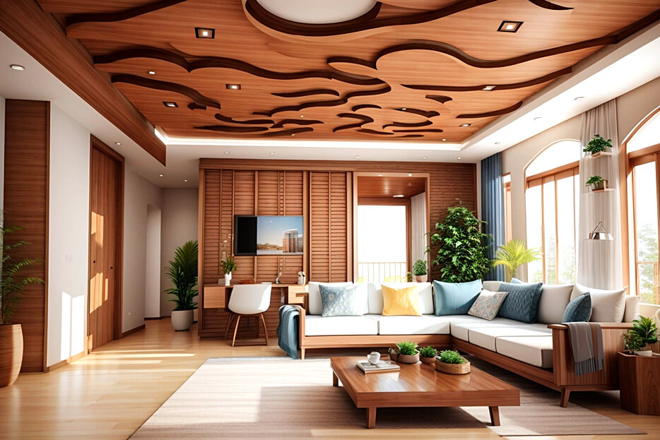 Contemporary Woodcraft Wooden False Ceiling Elegance