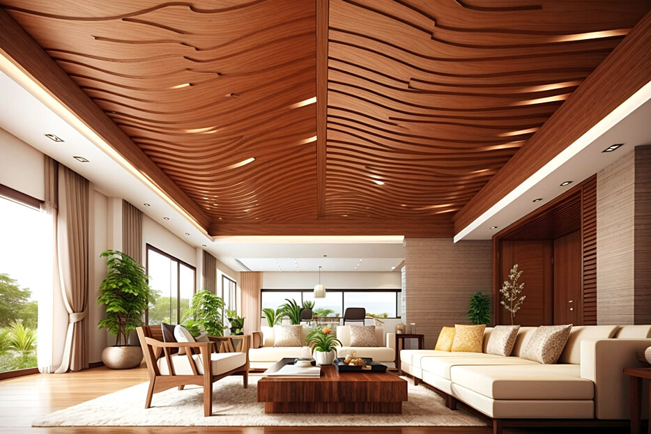 Cozy and Warm Wooden False Ceiling Ideas