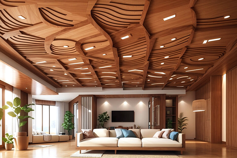 Crafting Comfort Wooden False Ceiling Solutions