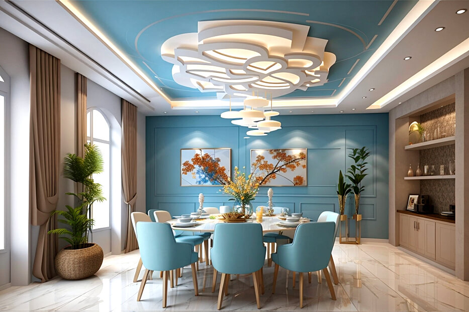 Creating Ambiance Dining Room False Ceiling Trends