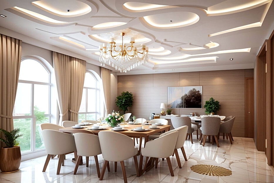 Dine in Style False Ceiling Designs for Dining Spaces