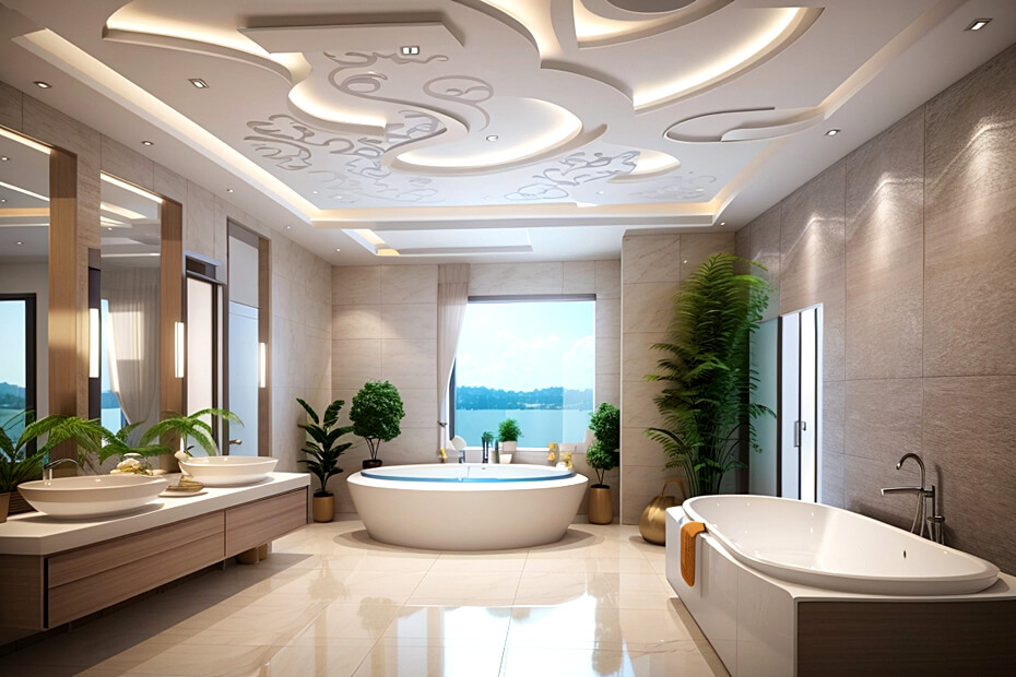 Dramatic Declarations Bathroom False Ceiling Drama