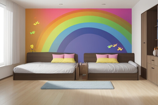 Dreamy Rainbow Wall Decor for a Whimsical Bedroom